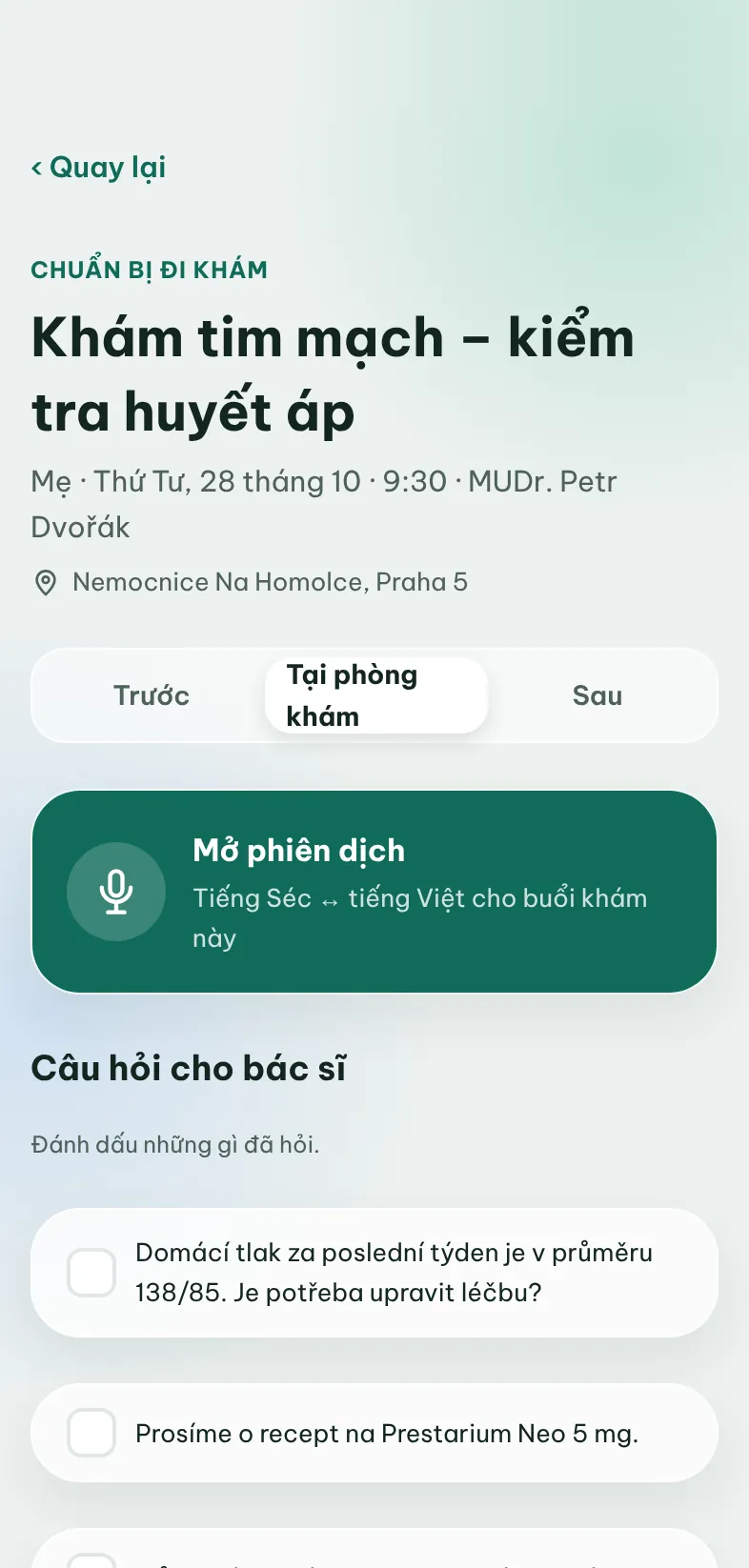 Đi khám bác sĩ