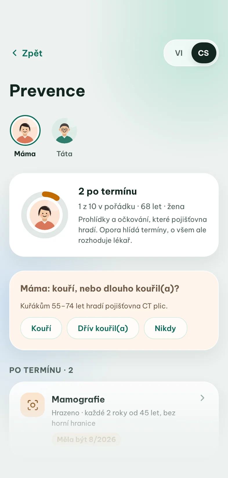 Prevence podle věku