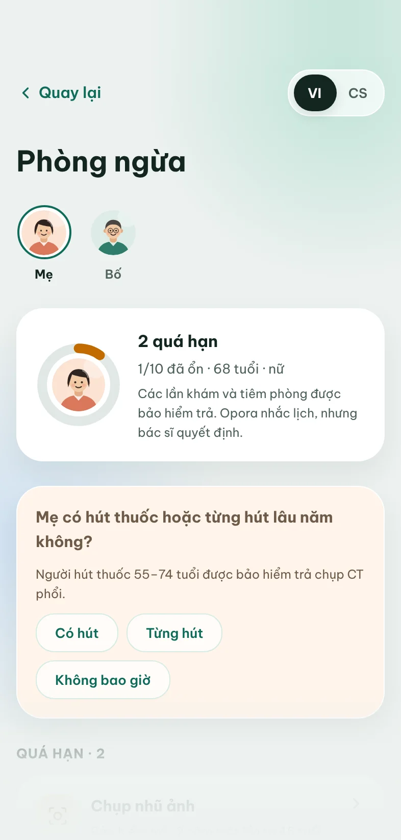 Phòng ngừa theo tuổi