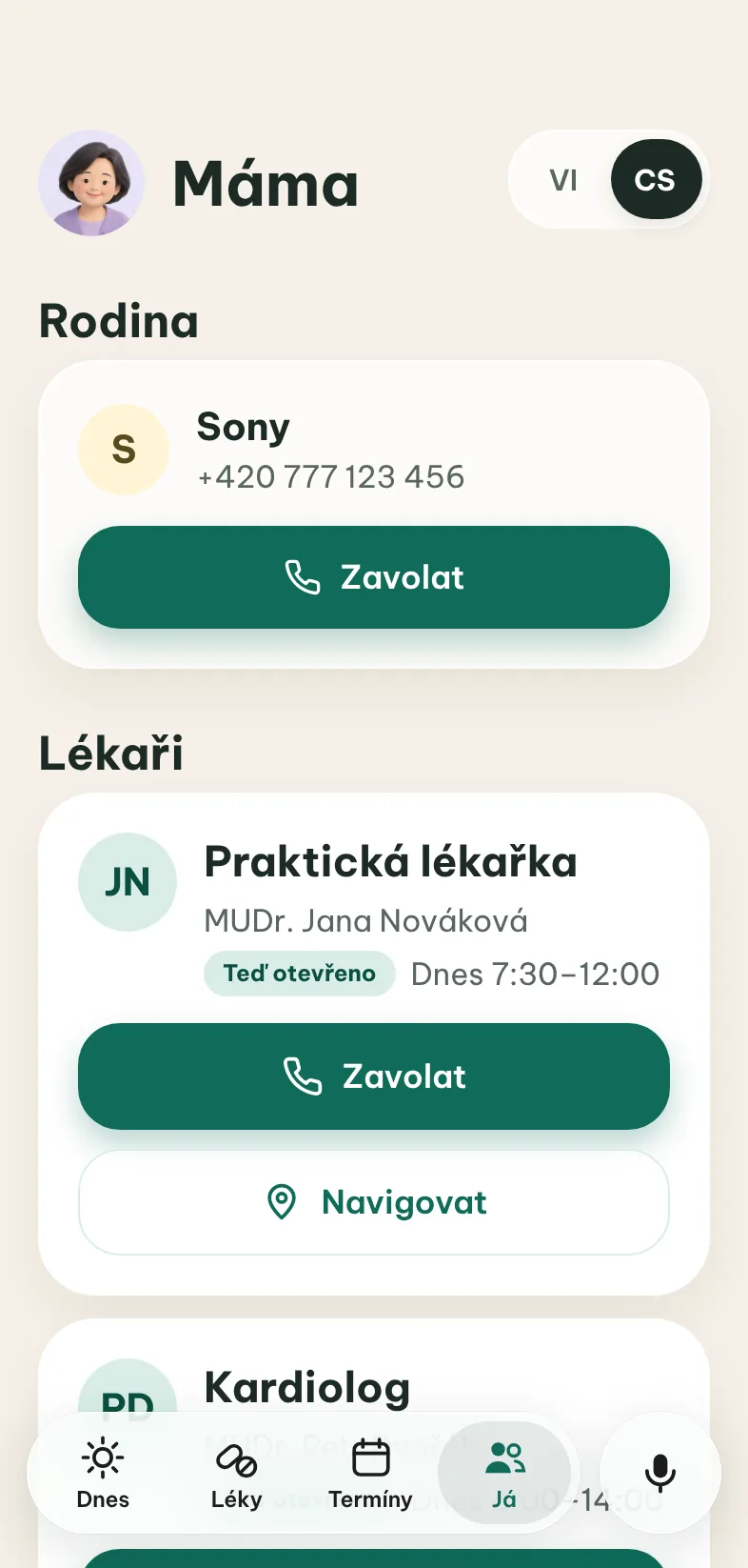 Záložka Já